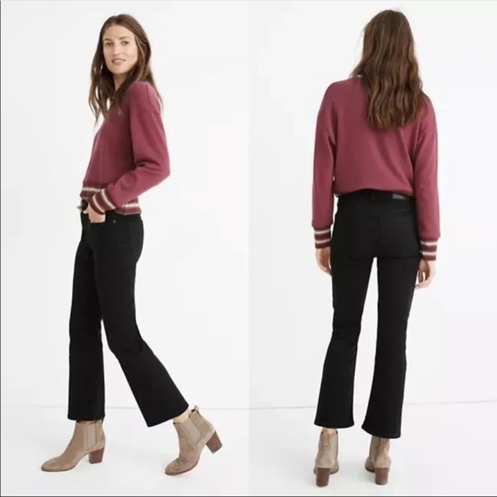 Madewell Cali Demi Boot Jeans Black Frost Size 27